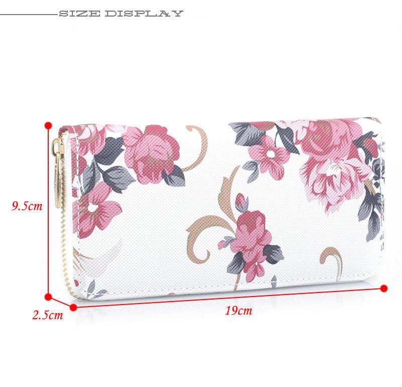 Printed Clutch Wallet for Ladies Rose Red