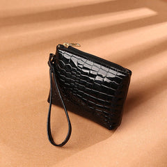 Purse Bag PU Solid Color Clutch Black
