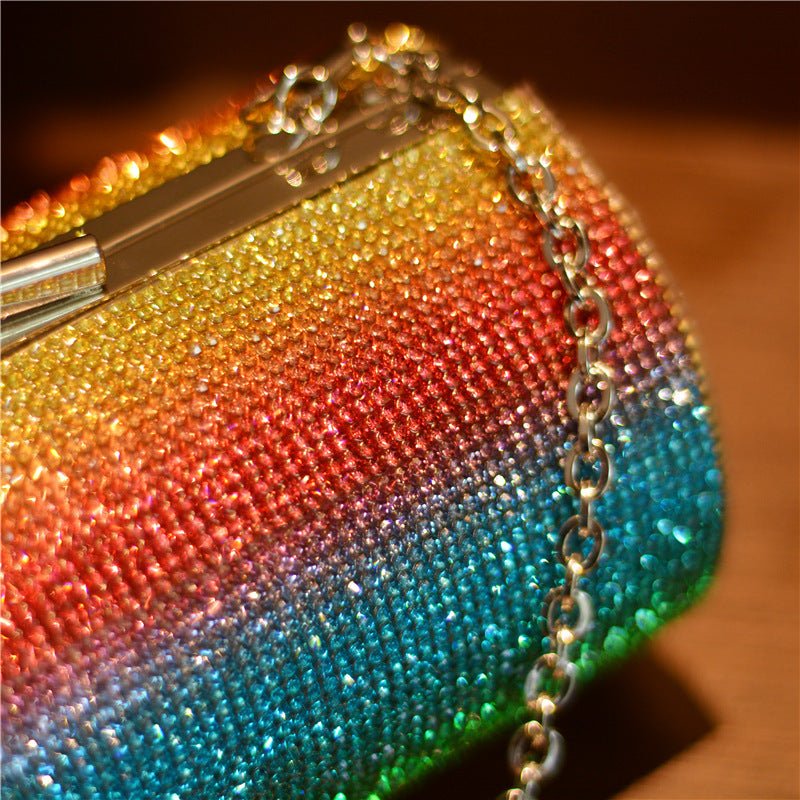 Rainbow Gradient Clutch Bag - Luxury Evening Purse for Women Color