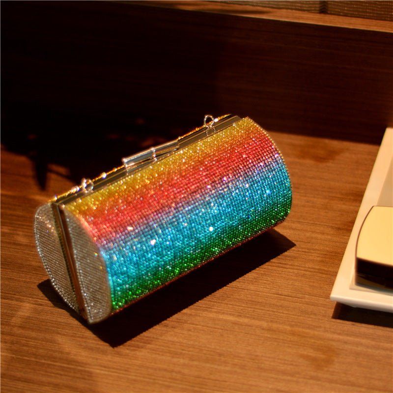 Rainbow Gradient Clutch Bag - Luxury Evening Purse for Women Color