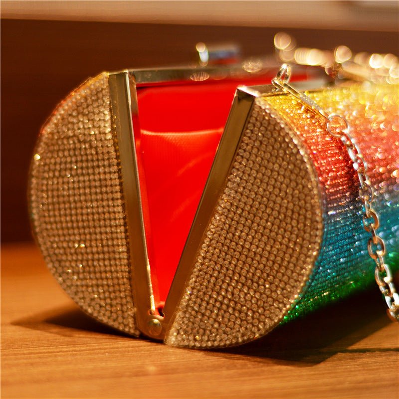 Rainbow Gradient Clutch Bag - Luxury Evening Purse for Women Color