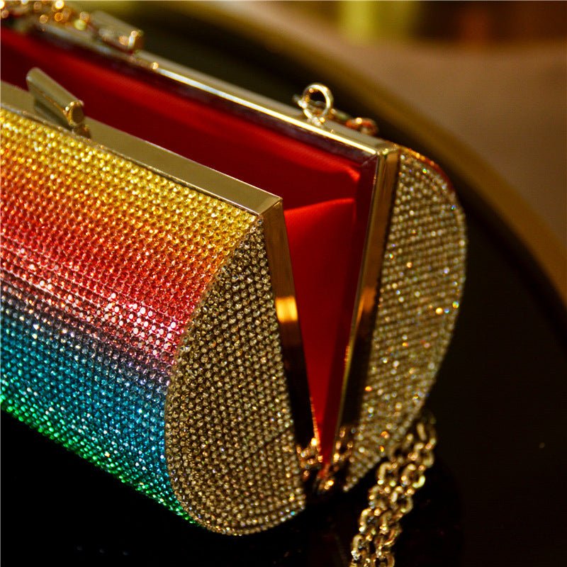 Rainbow Gradient Clutch Bag - Luxury Evening Purse for Women Color