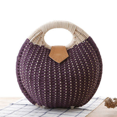 Rattan Clutch Handbag - Stylish and Trendy Summer Accessory Violet