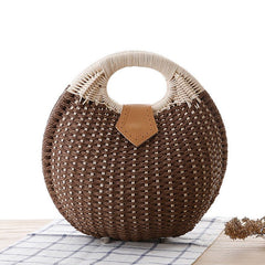 Rattan Clutch Handbag - Stylish and Trendy Summer Accessory brown