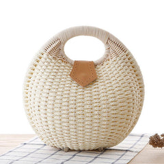 Rattan Clutch Handbag - Stylish and Trendy Summer Accessory White