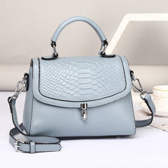 Real Leather Clutch Cross Shoulder Bag, Head Layer Blue