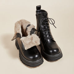 Retro British Style Small Man Platform Ankle Boots Brown