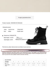 Retro British Style Small Man Platform Ankle Boots Black