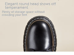 Retro British Style Small Man Platform Ankle Boots Black
