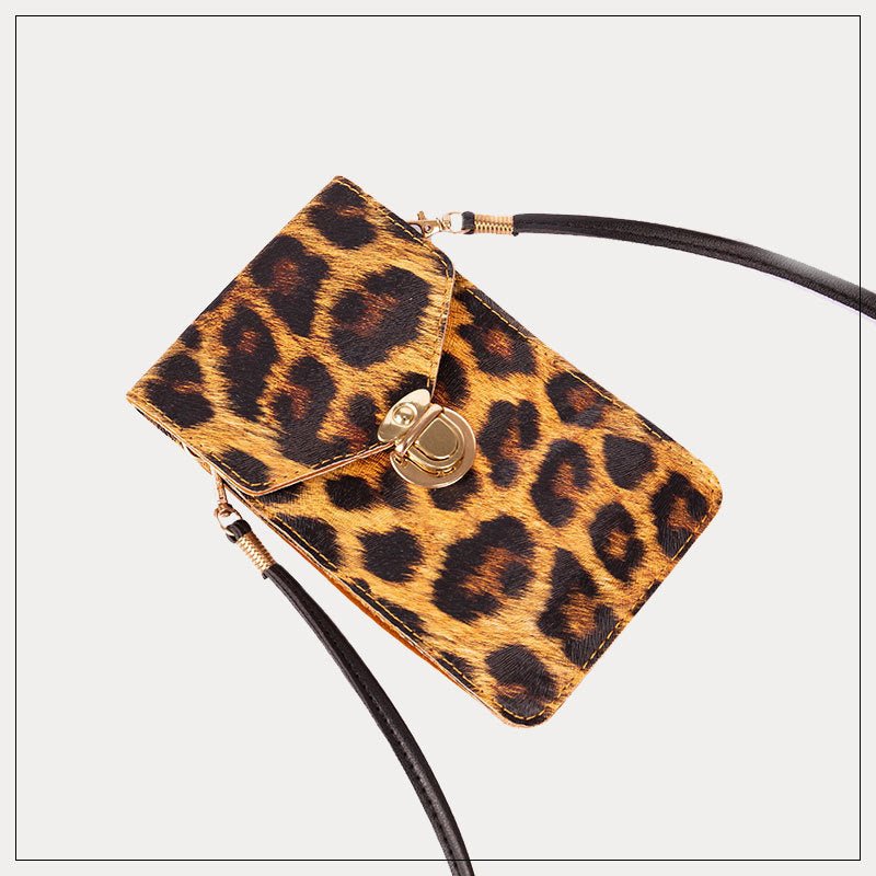 Retro Leopard Print Clutch Phone Bag Leopard