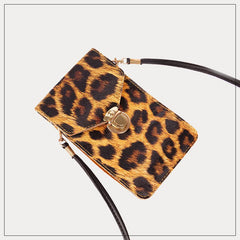 Retro Leopard Print Clutch Phone Bag Leopard