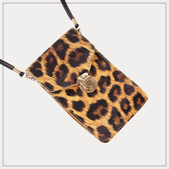 Retro Leopard Print Clutch Phone Bag Leopard