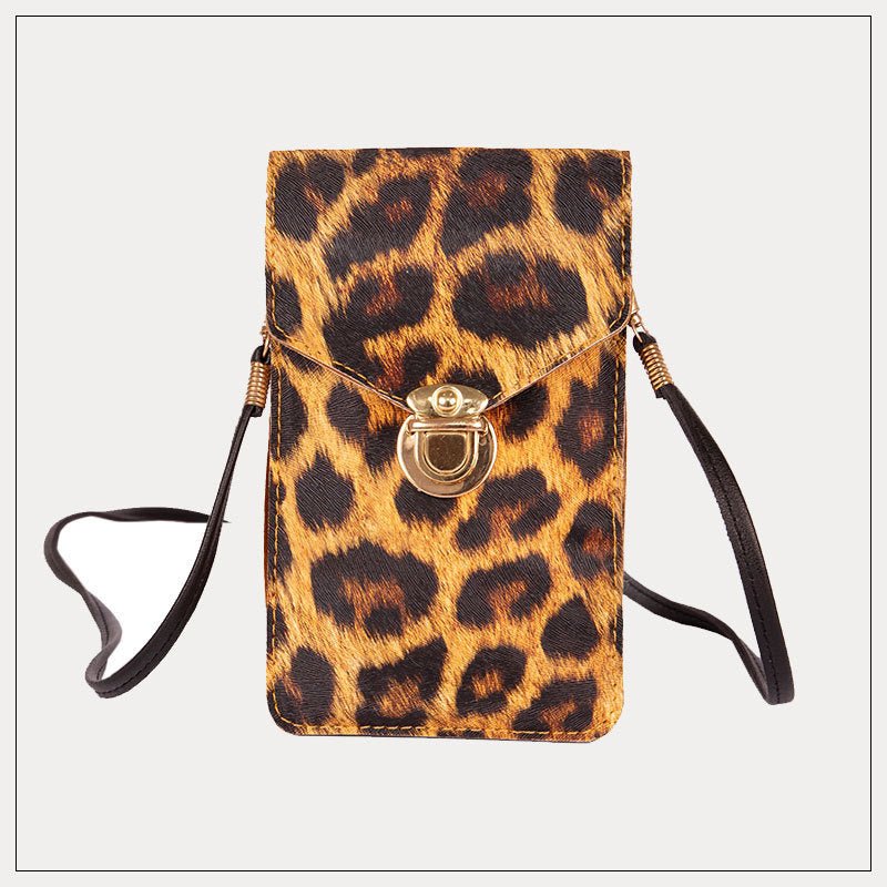 Retro Leopard Print Clutch Phone Bag Leopard