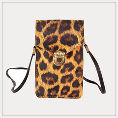 Retro Leopard Print Clutch Phone Bag Leopard