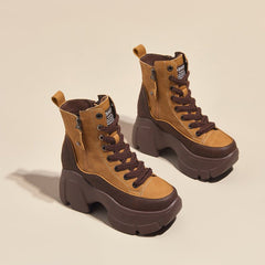 Retro Small Casual Short Boots For Women Green