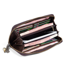 RFID Anti - theft Swiping Women's Handmade First Layer Cowhide Wallet Retro Yellow