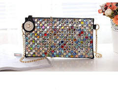 Rhinestone Clutch Ladies Bag Black
