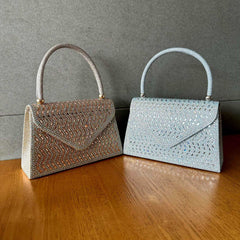 Rhinestone Dinner Ladies Hand Bag - Elegant and New Evening Bag Champagne Gold