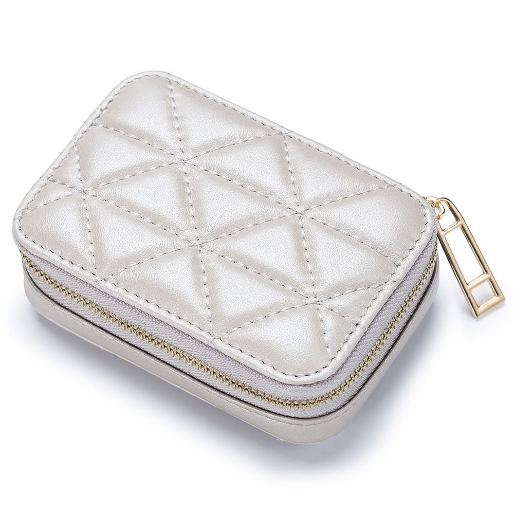Rhombus Portable Portable Lipstick Pack Mini Cosmetic Bag Gray