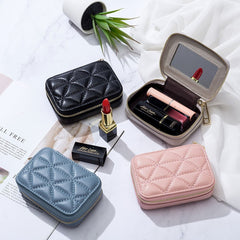Rhombus Portable Portable Lipstick Pack Mini Cosmetic Bag Pink