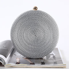 Round Dinner Clutch Handmade Fashion Hipster Silver