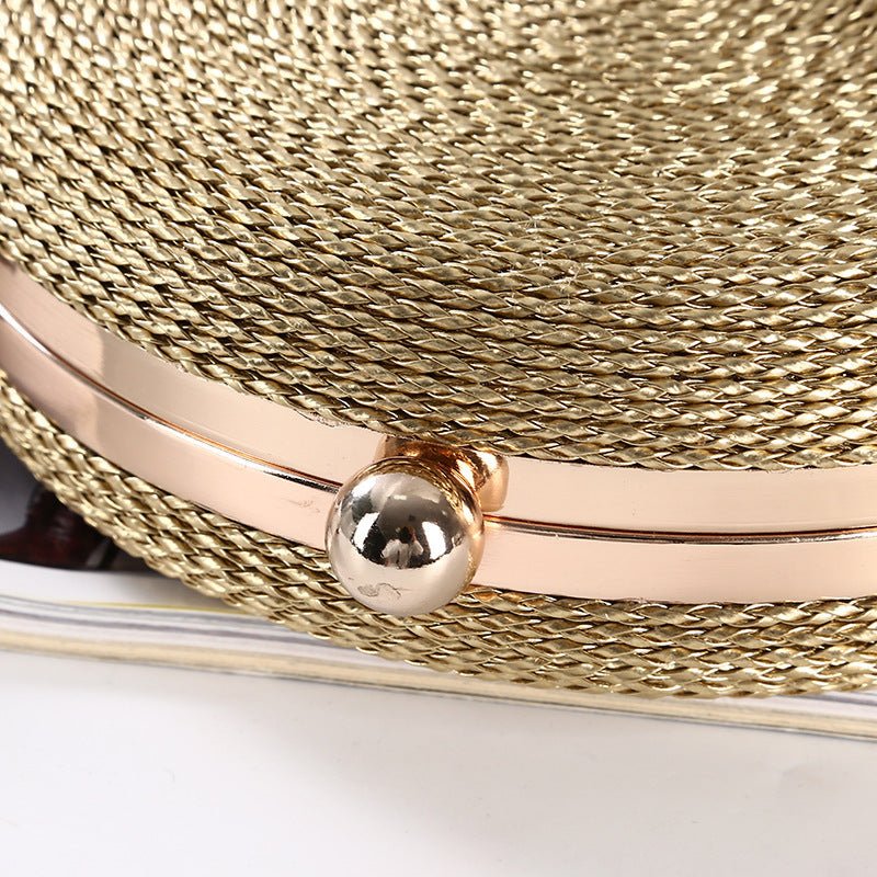 Round Dinner Clutch Handmade Fashion Hipster Silver