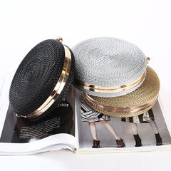 Round Dinner Clutch Handmade Fashion Hipster Silver