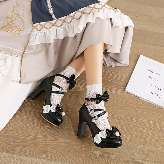 Round Head Versatile Little Student Princess Shoes Beige