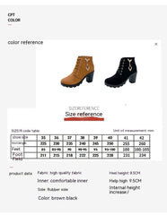 Rubber New Personalized Versatile High Heel Boots Dark Brown