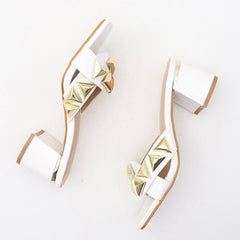 Season Chic Open Toe High Chunky Heel Women's Simple Outdoor Sandals Apricot