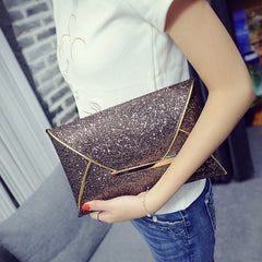 Sequin glitter clutch Black