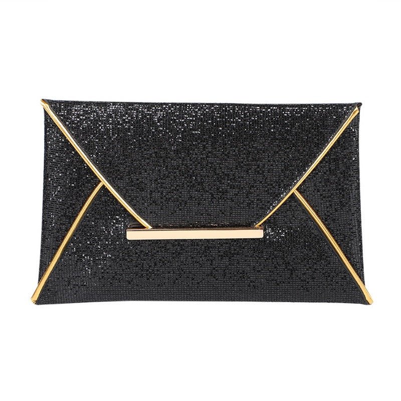 Sequin glitter clutch Black