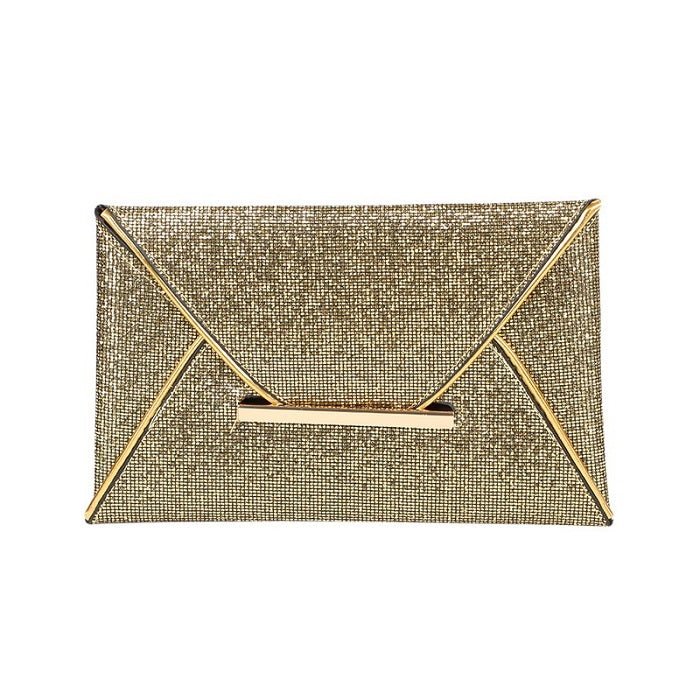 Sequin glitter clutch Gold