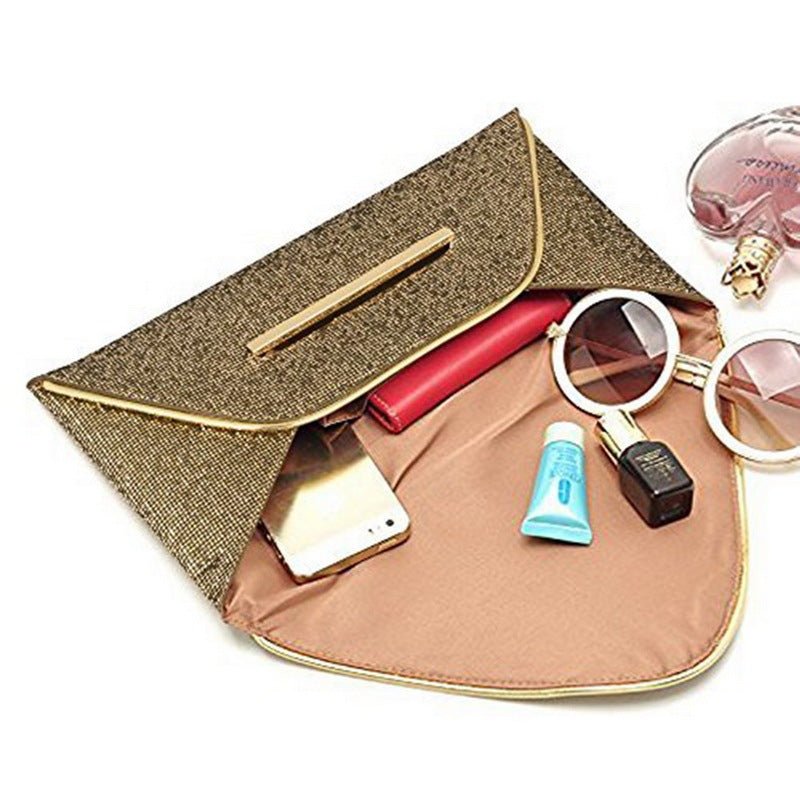 Sequin glitter clutch Black