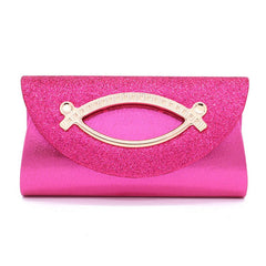 Sequined ladies clutch Rose Red