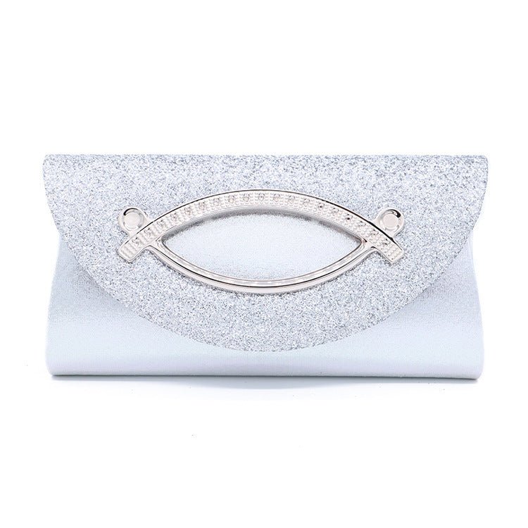Sequined ladies clutch Silver