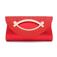 Sequined ladies clutch Red
