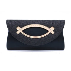 Sequined ladies clutch Black