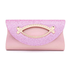 Sequined ladies clutch Pink