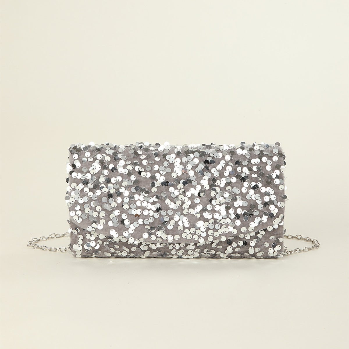 Sequins Glitter Chain Women's New Party Dinner Bag Silver