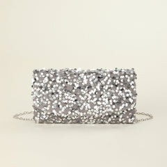Sequins Glitter Chain Women's New Party Dinner Bag Silver