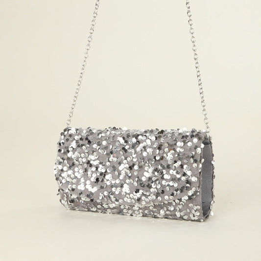 Sequins Glitter Chain Women's New Party Dinner Bag Black