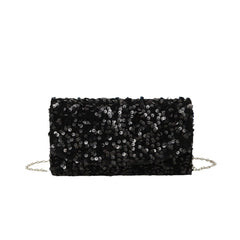 Sequins Glitter Chain Women's New Party Dinner Bag Black