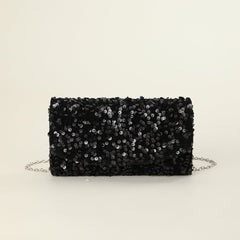 Sequins Glitter Chain Women's New Party Dinner Bag Black