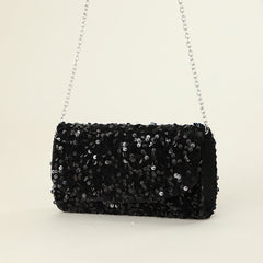 Sequins Glitter Chain Women's New Party Dinner Bag Black