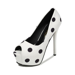 Shallow mouth fish mouth high heels White
