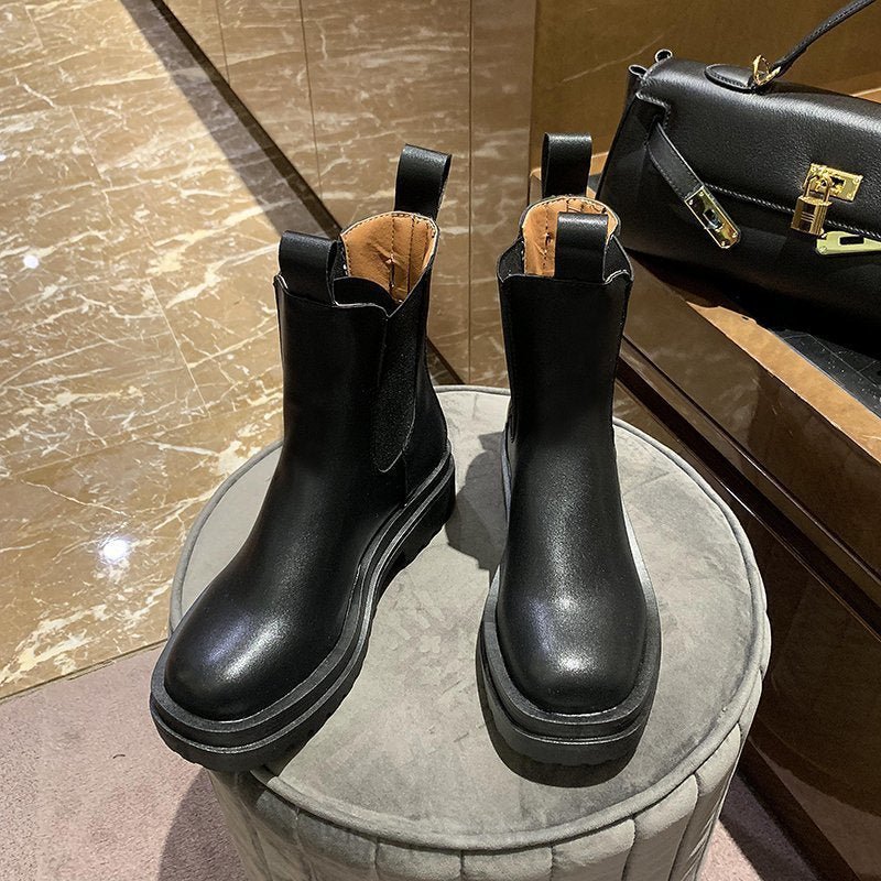 Short boots women Martin boots Black short