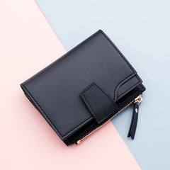 Short Multiple Card Slots Women's Wallet With Zipper 13843 Short Black