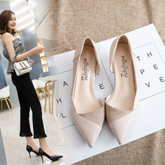 Side stitching low heels 34