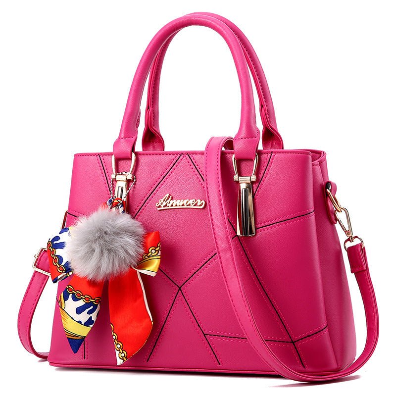 Simple Fashion Clutch & Shoulder Messenger Bag Hot pink